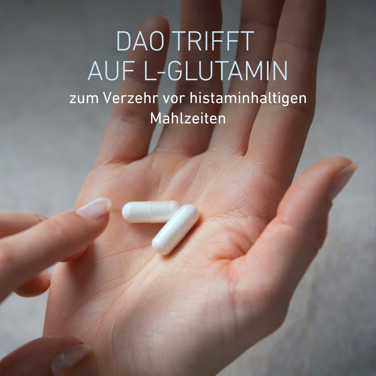 Obsahuje DAO (diaminooxidázu) a bioidentický L-glutamín v L-forme. Premyslená kombinácia dvoch zložiek v praktických kapsulách na každodenné užívanie.