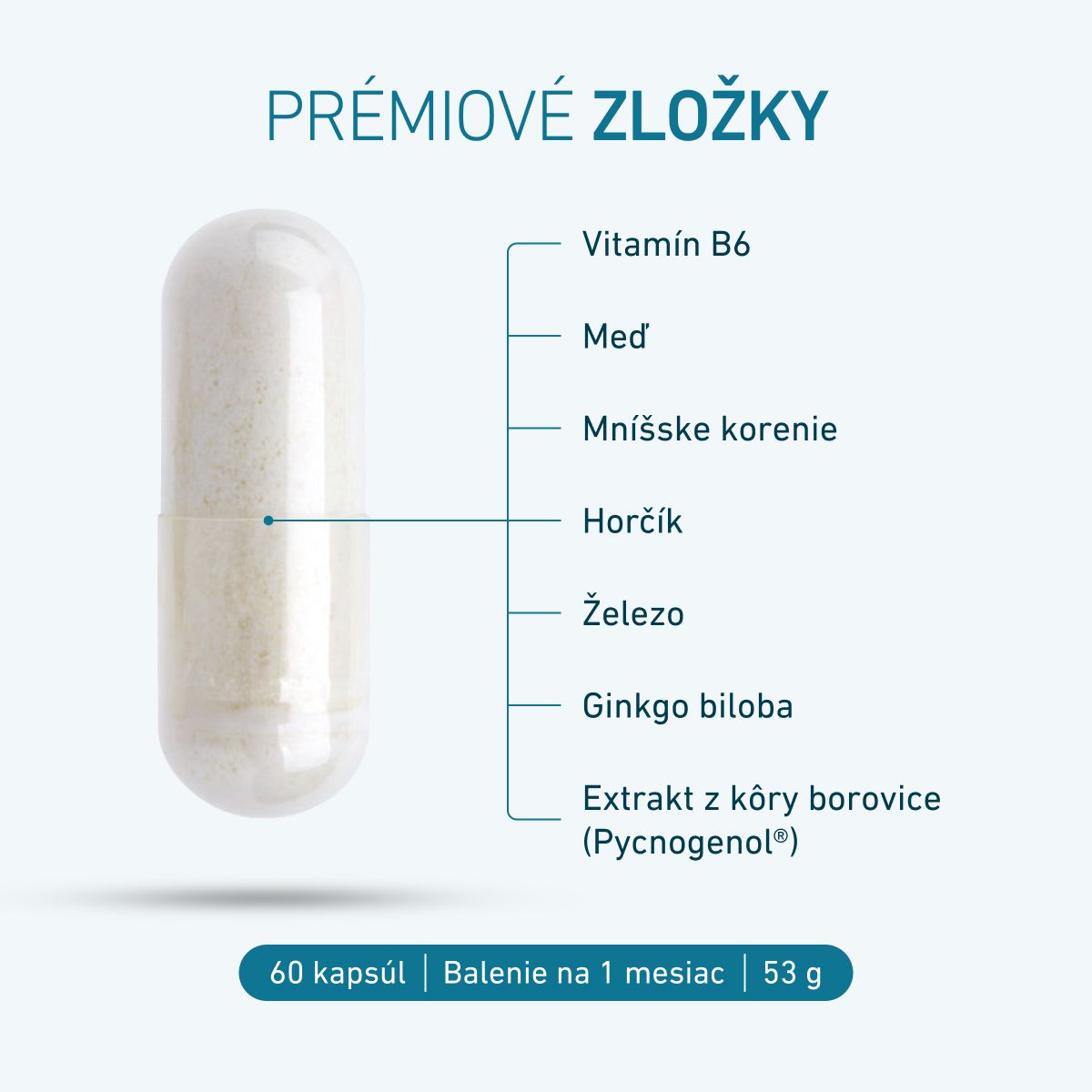 NutriFem® PMS Formula poskytuje cielený prísun mikroživín prispôsobený potrebám ženského cyklu. Premyslená receptúra s vitamínmi, minerálmi a rastlinnými extraktmi pre každodennú podporu.