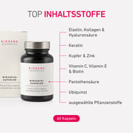 BIOGENA AESTHETICS MIRASKIN+ SUPERIOR, Box und Flasche, Kapseln; Produktverpackung, Inhaltsstoffliste, Hinweis 60 Kapseln