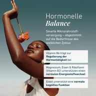 Vitamín B6 prispieva k regulácii hormonálnej činnosti. Horčík, železo a vitamín B2 podporujú normálny energetický metabolizmus. Železo prispieva k normálnej kognitívnej funkcii.