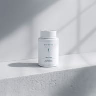 BIOGENA Bor 3 mg, white bottle, on light grey shelf, grey background, shadows