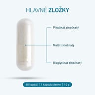 DreiSalz® Zink 9 mg obsahuje tri formy zinku: pikolinát zinočnatý, malát zinočnatý a bisglycinát zinočnatý. Balenie obsahuje 60 kapsúl, odporúčané dávkovanie je 1 kapsula denne.
