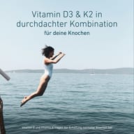 BIOGENA Vitamín D3 & K2 s ľanovým olejom a luteínom; vitamíny D a K prispievajú k udržaniu zdravých kostí.