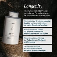 Niacín prispieva k normálnemu energetickému metabolizmu, správnej funkcii nervového systému, psychickej činnosti a k zníženiu únavy a vyčerpania. Chróm prispieva k udržaniu normálnej hladiny glukózy v krvi.
