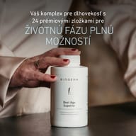 Obsahuje alfa-ketoglutarát, spermidín, fisetín a EGCG zo zeleného čaju. Obohatené o 11 patentovaných značkových surovín, vegánsku kyselinu hyalurónovú GreenIuronic® a rybí kolagén Naticol®.