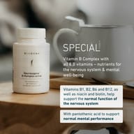Biogena Neurosagena® B-Complex Active – contains all 8 B vitamins to support nerves and mental health, including pantothenic acid for normal cognitive performance.