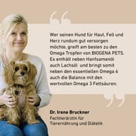 Text How to dose correctly, Symbole 2 ml, 10 kg, 1x, Hand mit Pipette über Futternapf