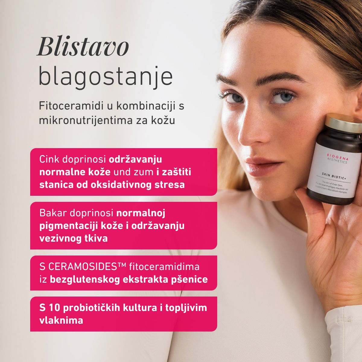 Biogena Aesthetics, SKIN BIOTIC+, Boca, bijela, Umjetnost ujednačene kože.