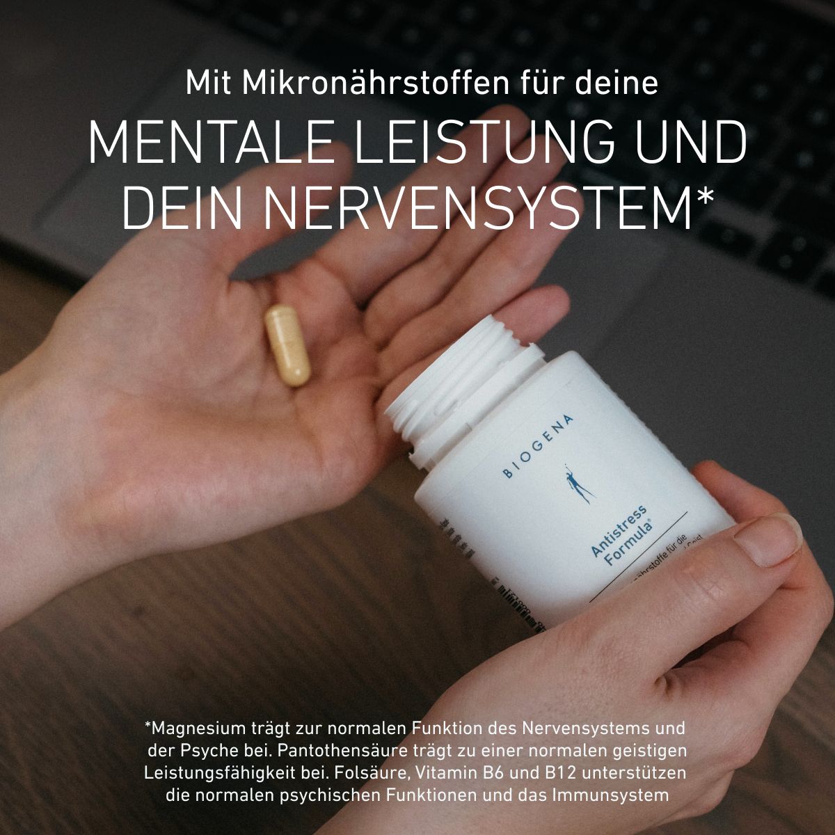 Biogena, Antistress Formula®, Flasche, weiß, Mikronährstoffe für die Balance von Körper und Geist in Belastungssituationen®