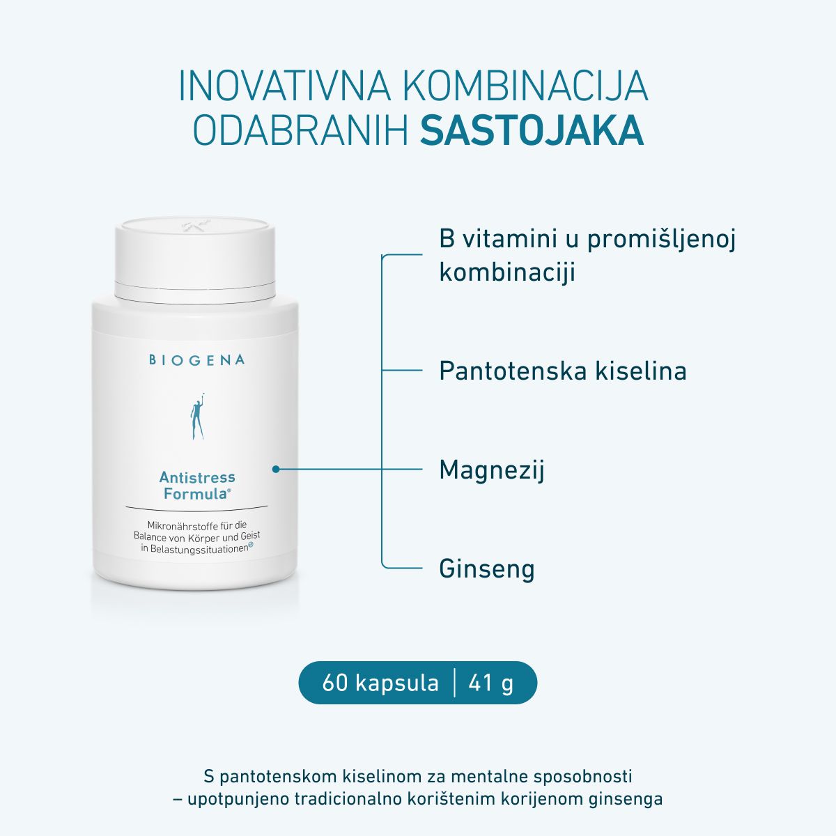 Biogena, Antistress Formula®, Boca, bijela, Mikronutrijenti za ravnotežu tijela i duha u stresnim situacijama®