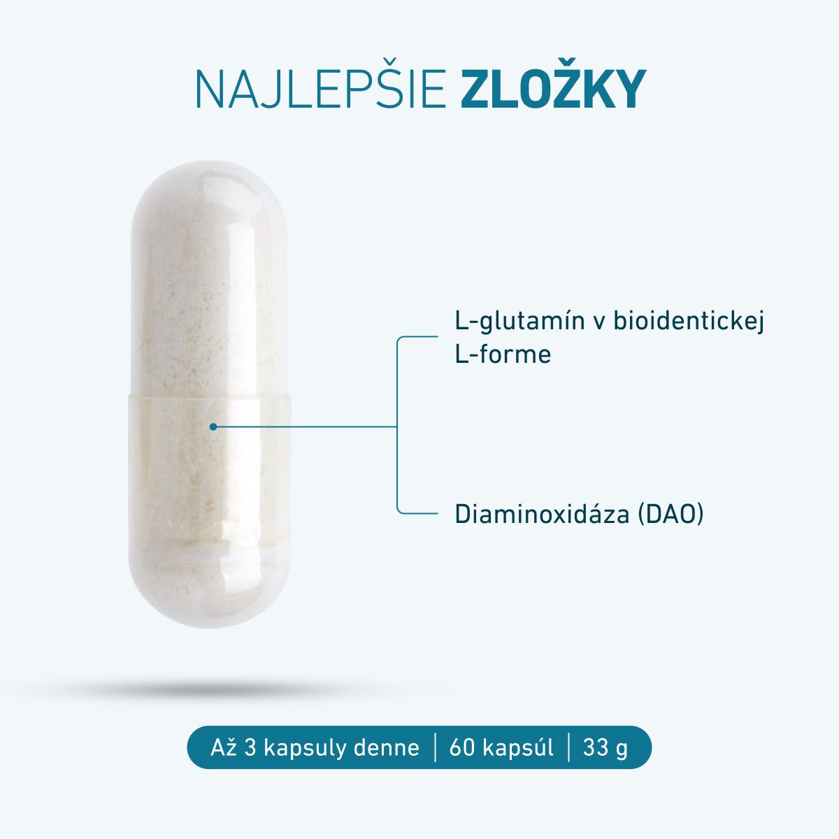 Biogena, DAOZym®, Fľaša, biela, S diaminooxidázou (DAO) a L-glutamínom