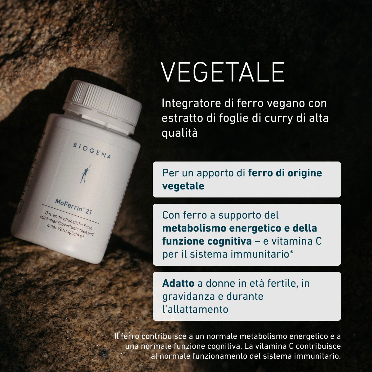 Biogena, MoFerrin® 21, Bottiglia, bianco, Il primo ferro vegetale con alta biodisponibilità e buona tollerabilità