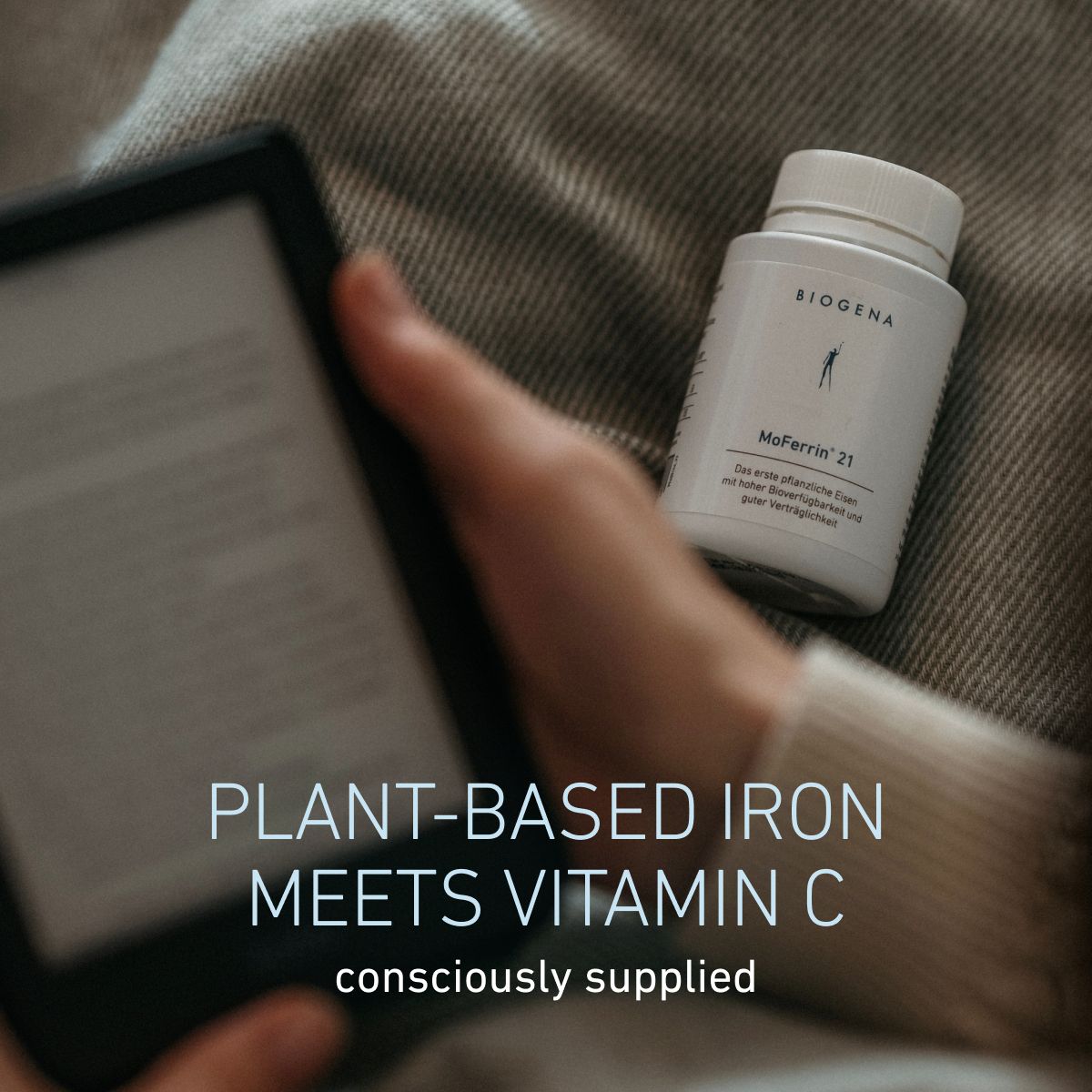 Biogena, MoFerrin® 21, Bottle, white, The first plant-based iron with high bioavailability and good tolerability