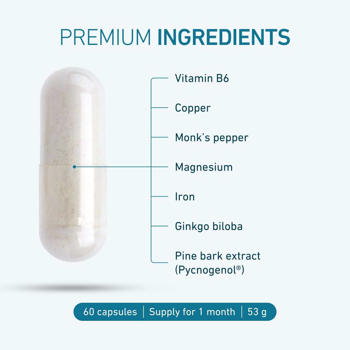 Biogena, NutrIfem P-M-S Formula®, Bottle, white, Premium preparation for the hormonal balance of women®