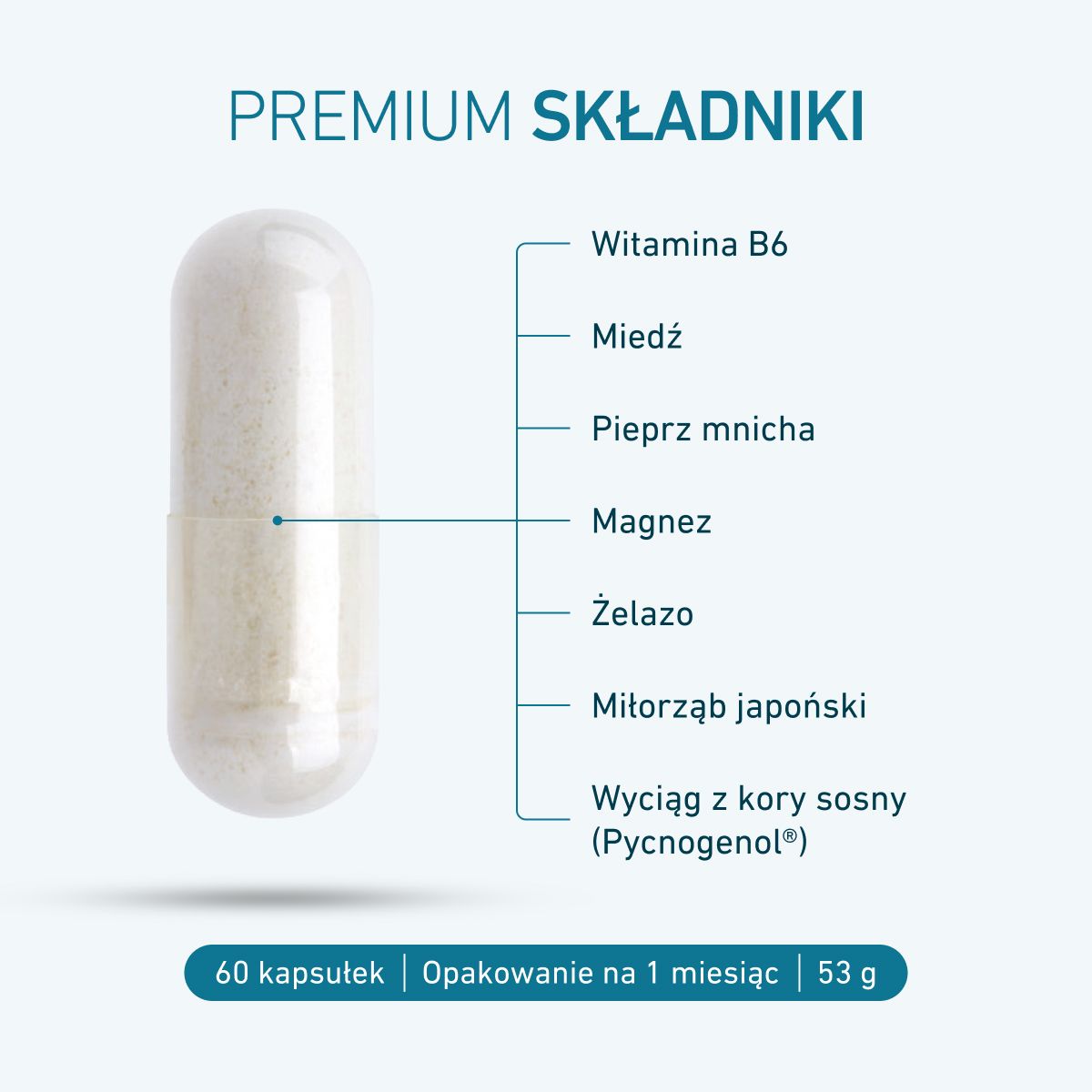 Biogena, NutrIfem P-M-S Formula®, Butelka, biały, Preparat premium dla równowagi hormonalnej kobiety®