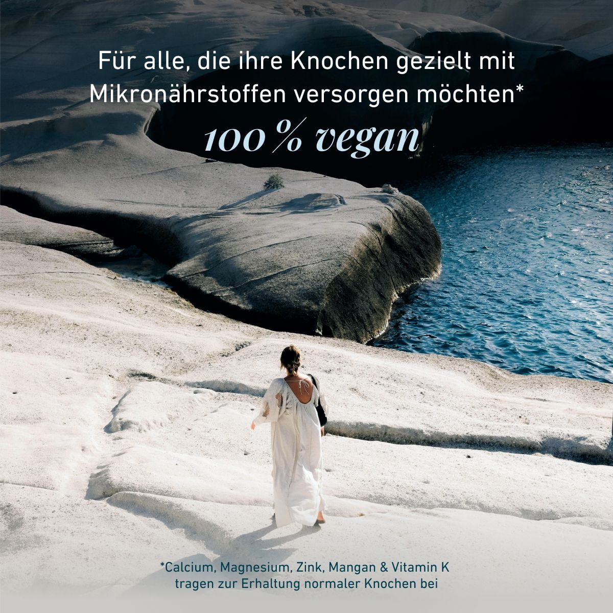 Biogena, Osteo Caldebor® vegan, Flasche, weiß, Premium-Mineralstoff-Blend mit veganem Vitamin D₃ und K₂ MK-7 zur Erhaltung stabiler Knochen®