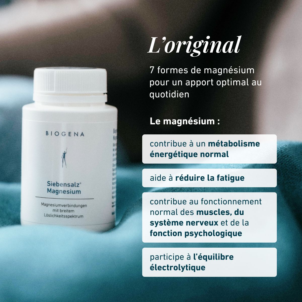 Biogena, Siebensalz® Magnesium, Bouteille, blanc, Composés de magnésium avec un large spectre de solubilité
