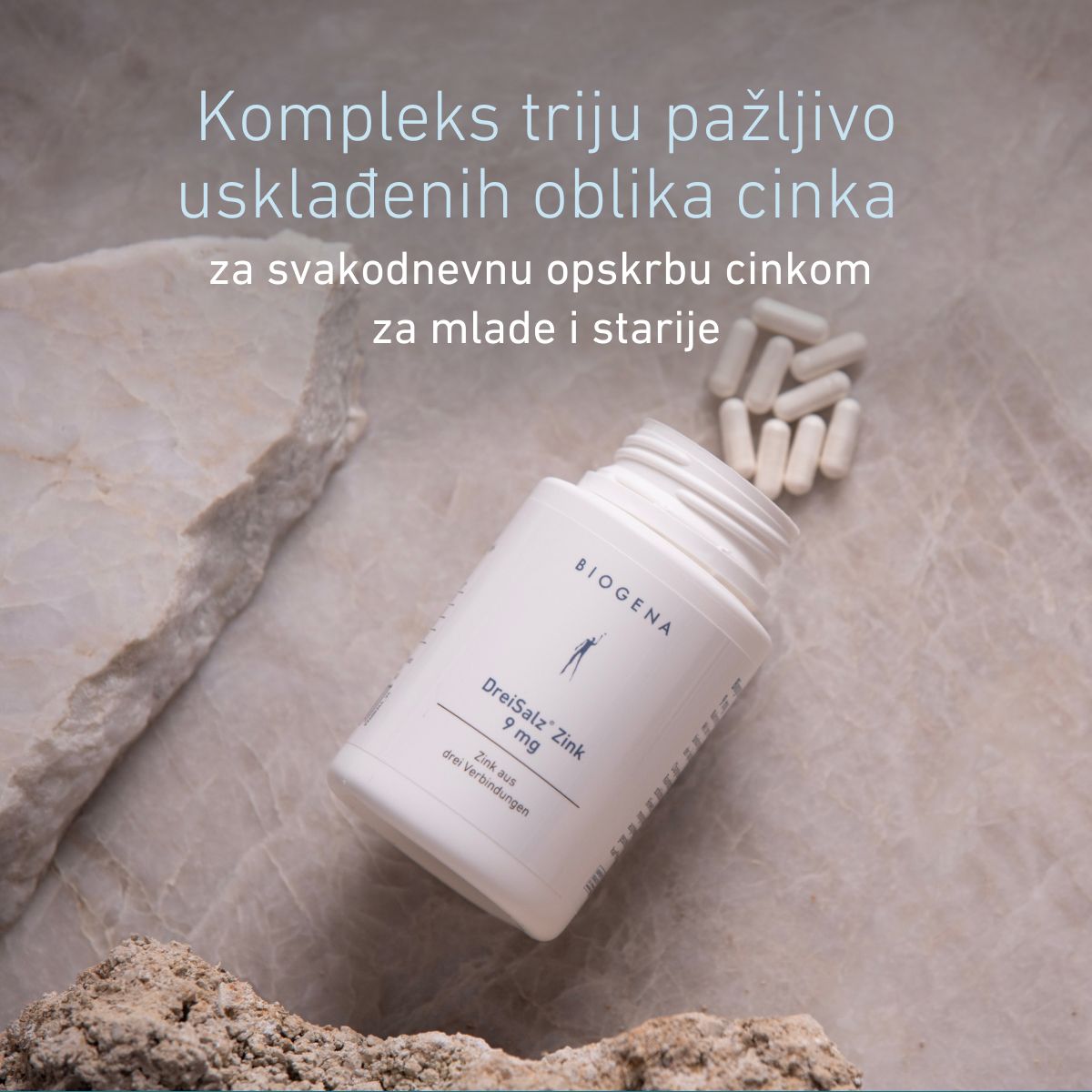 Biogena, DreiSalz® Zink 9 mg, Boca, bijela, Cink iz tri spoja