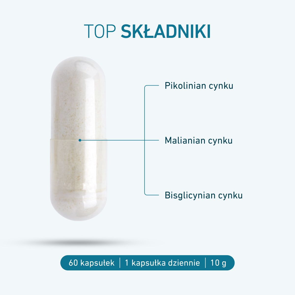 Biogena, DreiSalz® Zink 9 mg, Butelka, biały, Cynk z trzech związków