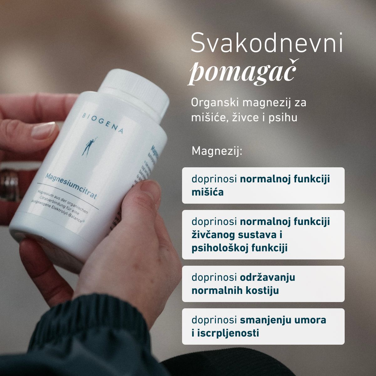 Biogena, Magnesium-citrat, Boca, bijela, Magnezij iz organskog citratnog spoja za uravnoteženu ravnotežu elektrolita®