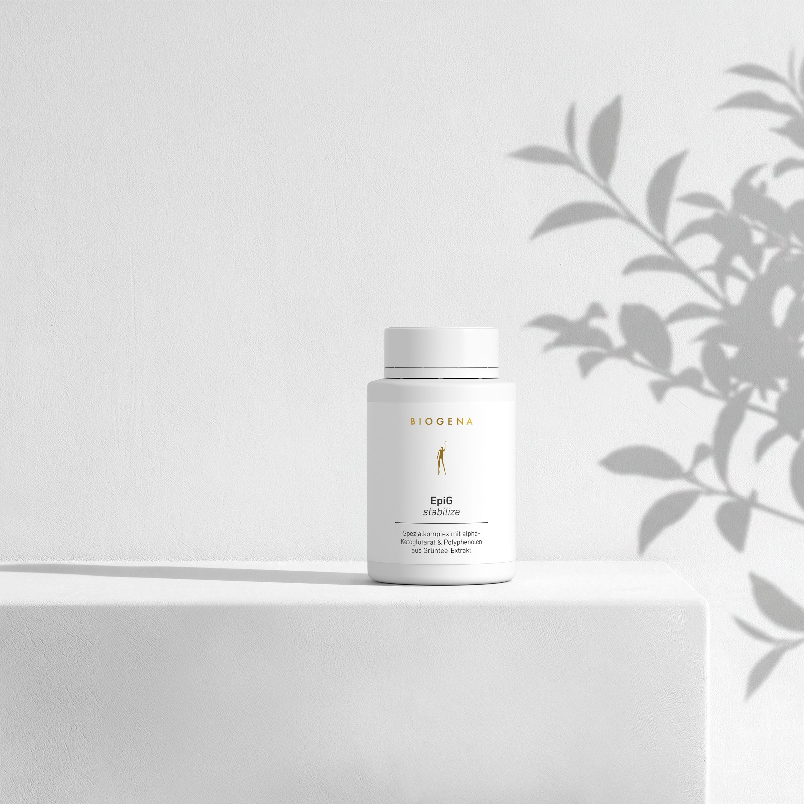 Biogena, EpiG stabilize, Bottle, white, Special complex with alpha-ketoglutarate & polyphenols from green tea extract