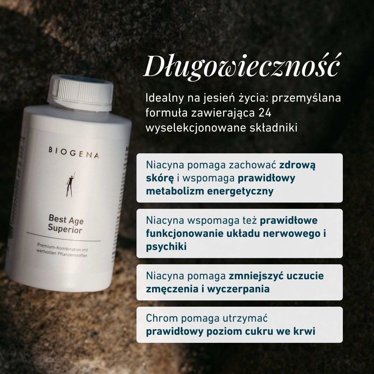 Biogena, Best Age Superior, Butelka, biały, Premium połączenie z cennymi substancjami roślinnymi