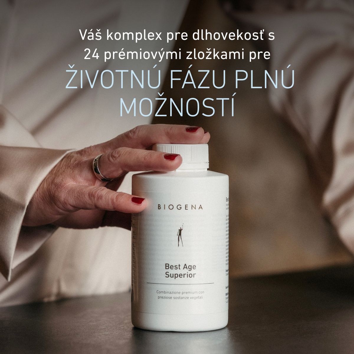 Biogena, Best Age Superior, Fľaša, biela, Prémiová kombinácia s hodnotnými rastlinnými látkami