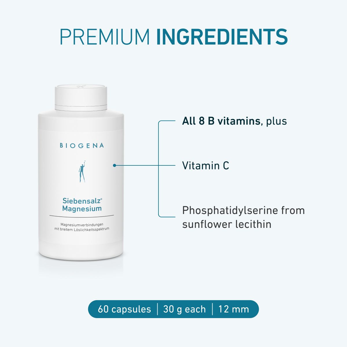 Biogena, Neurosagena® B-Komplex active, Bottle, white, To support the functions of nerves and psyche®