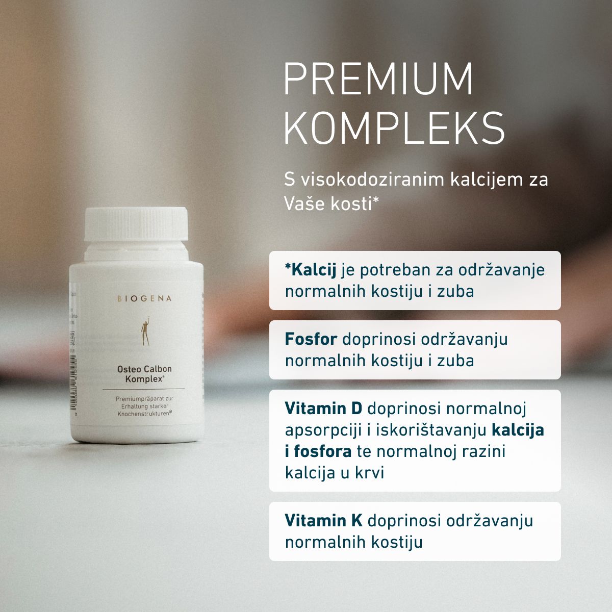 Biogena, Osteo Calbon Komplex®, Boca, bijela, Premium pripravak za održavanje jakih koštanih struktura®
