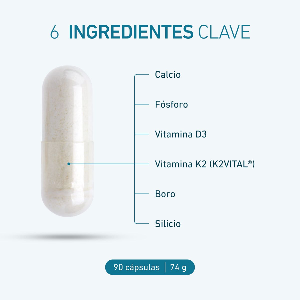 Biogena, Osteo Calbon Komplex®, Botella, blanco, Preparado premium para el mantenimiento de estructuras óseas fuertes®