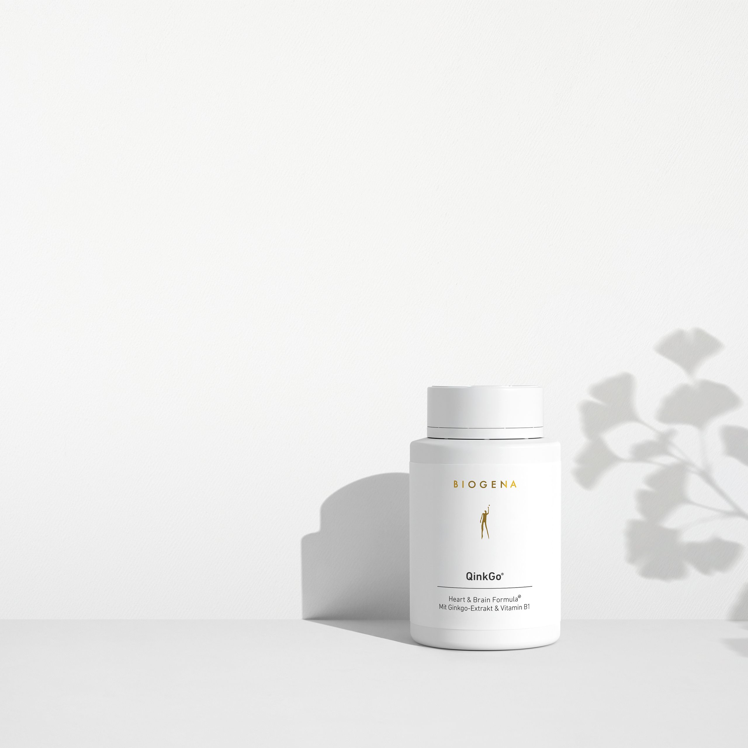 Biogena, QinkGo®, Bottle, white, Heart & Brain Formula® With ginkgo extract & vitamin B1