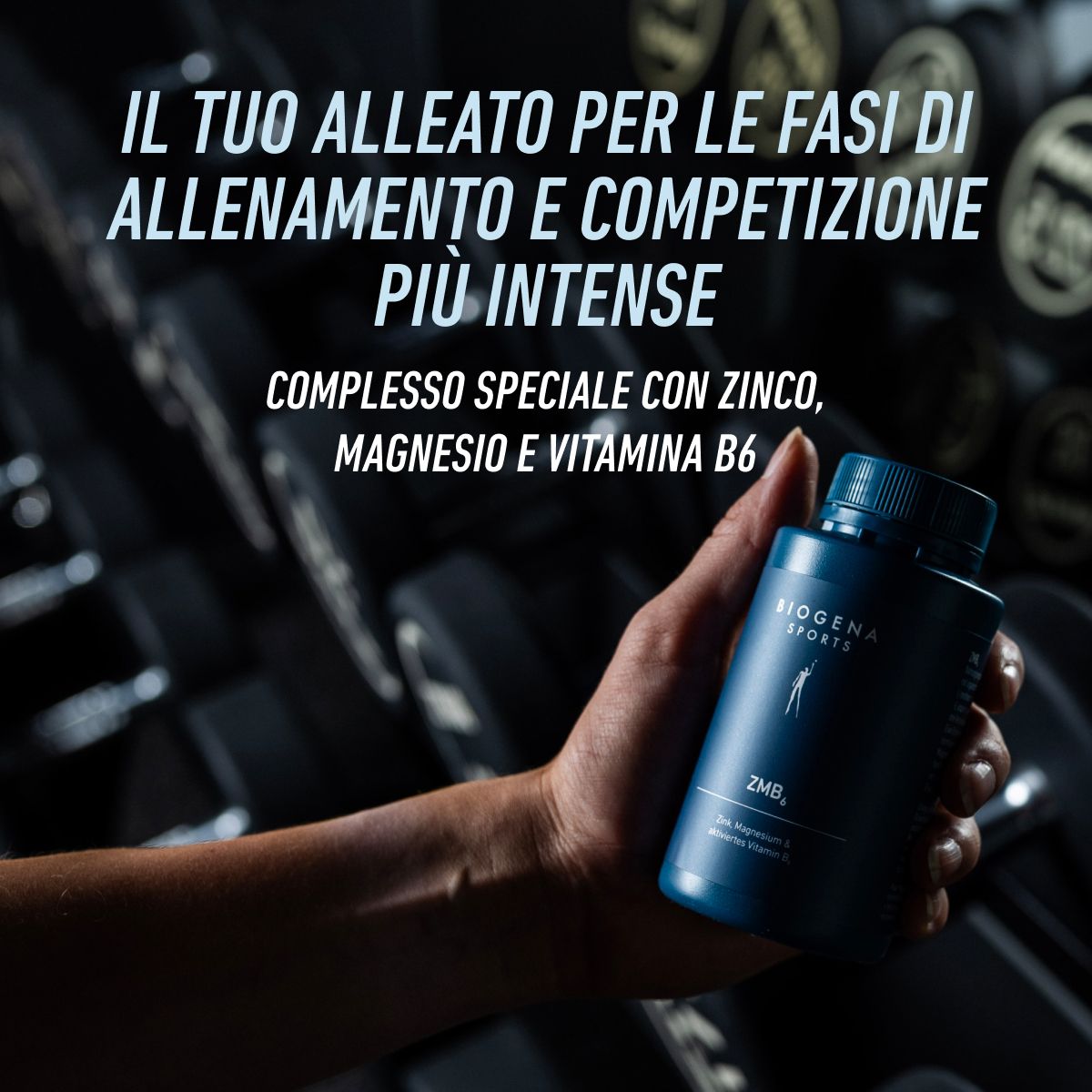 Biogena Sports, ZMB₆, Flasche, petrol, Zink, Magnesium & aktiviertes Vitamin B6