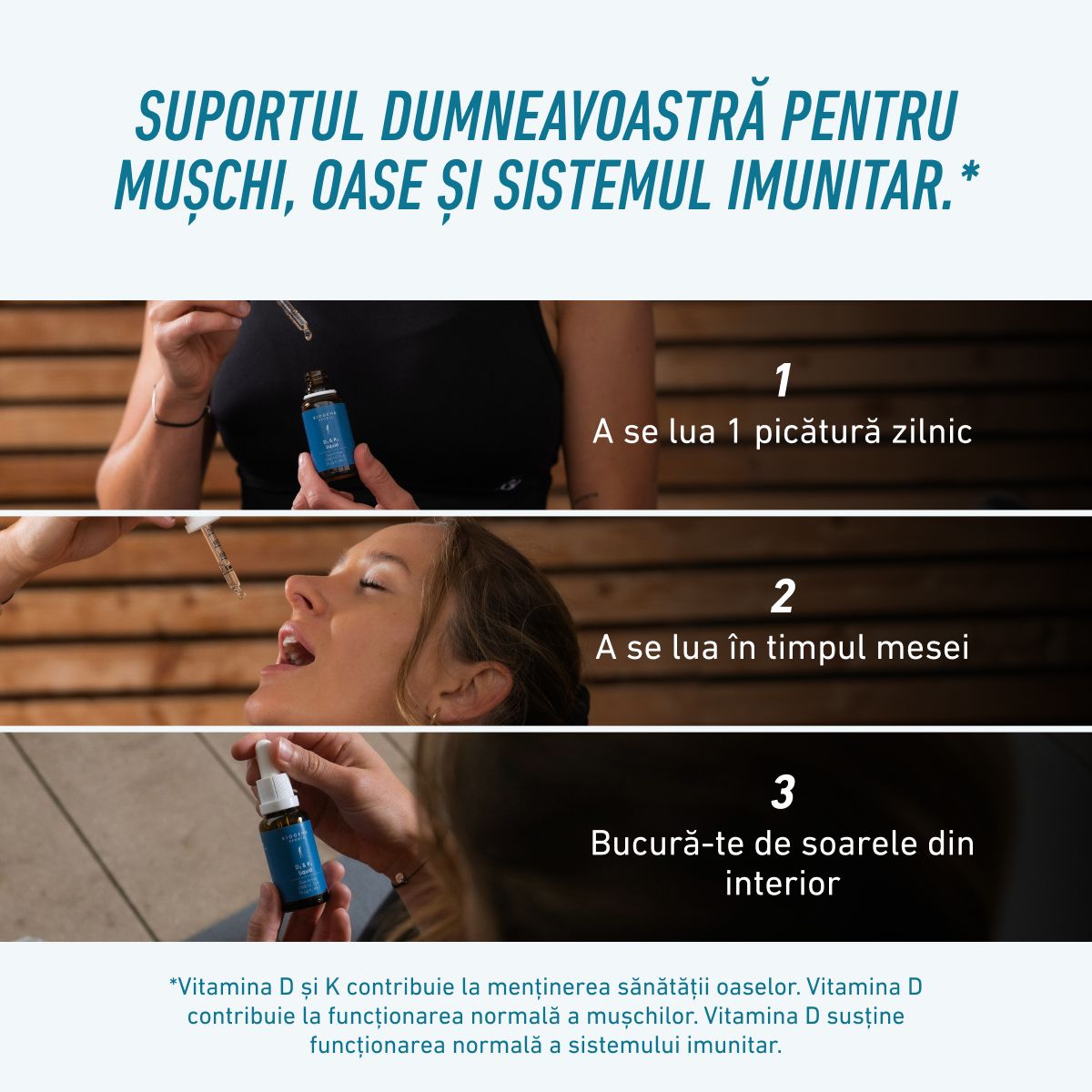 Biogena Sports, D3 & K2 liquid, Sticlă, petrol, Duo-Active 2000 UI D3 & 25 µg K2 MK-7