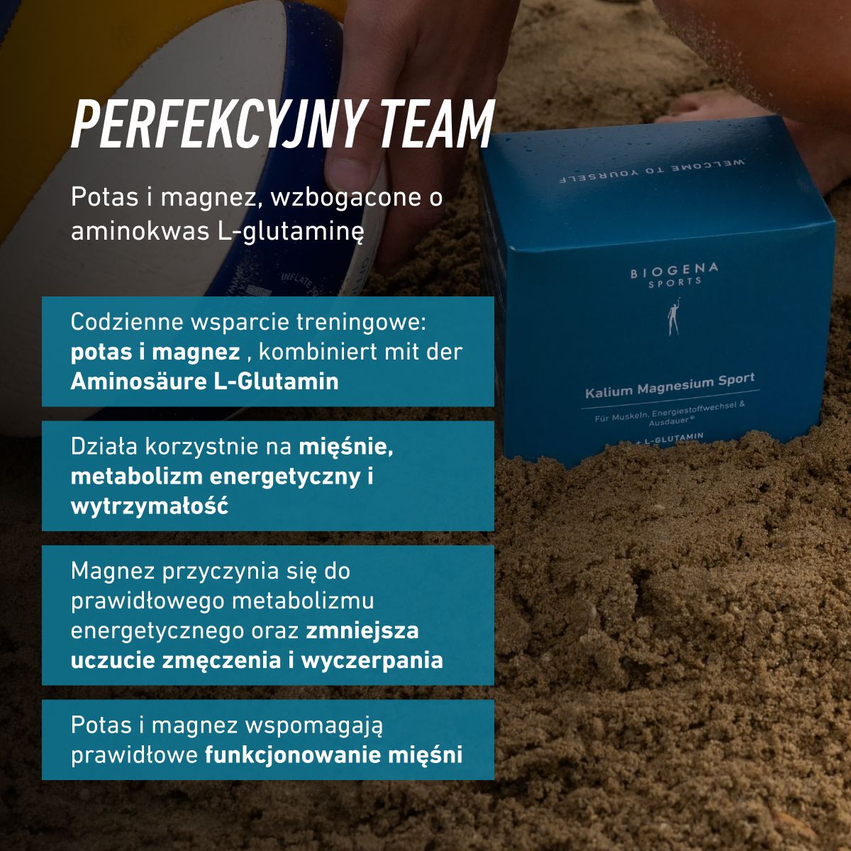 Biogena Sports, Kalium Magnesium Sport, Karton, petrol, Dla mięśni, metabolizmu energetycznego i wytrzymałości®
