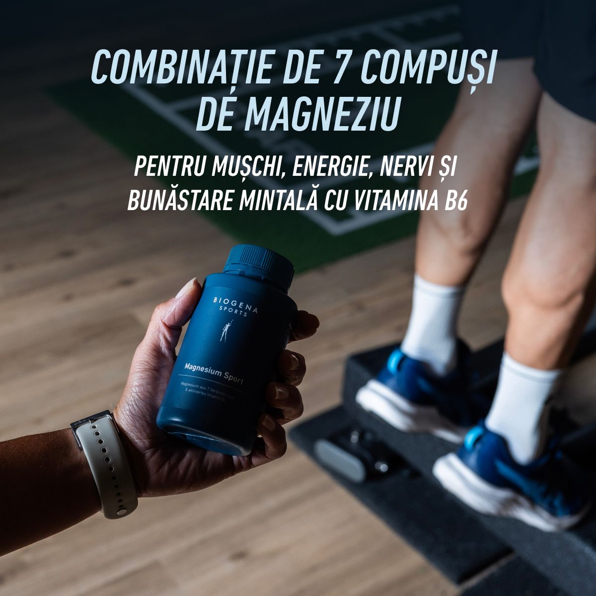 Biogena Sports, Magnesium Sport, Sticlă, petrol, Magneziu din 7 compuși și vitamina B6 activată
