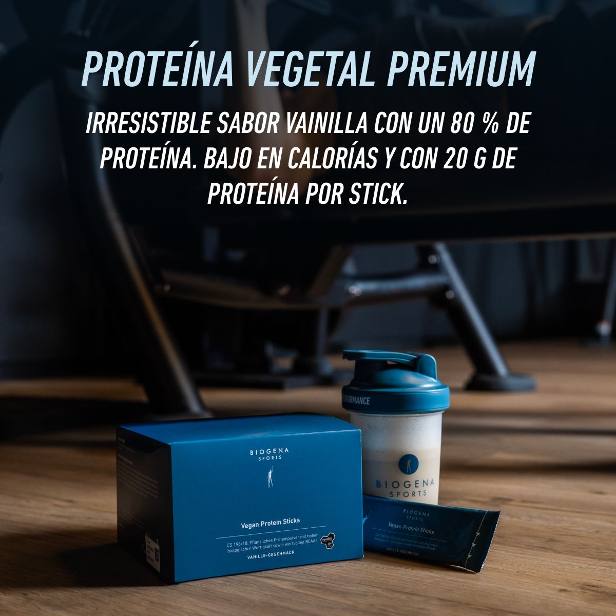 Biogena Sports, Vegan Protein Sticks, Cartón, petrol, CS 198/18: Proteína vegetal en polvo con alto valor biológico así como valiosos BCAA