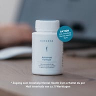 Grafika przedstawiająca różnicę BIOGENA z cechami jakości, takimi jak badane partie, produkcja w Austrii, transparentna deklaracja składników, zespół naukowy i opakowanie nadające się do recyklingu.