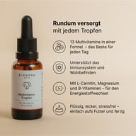 BIOGENA PETS Multivitamin Tropfen mit 13 Vitaminen, L-Carnitin, Magnesium & B-Vitaminen zur Unterstützung von Immunsystem & Wohlbefinden. Flüssig & stressfrei – einfach tropfenweise aufs Futter geben.