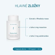 Rhodiola Rosea obsahuje štandardizovaný extrakt z Rhodiola rosea s obsahom 6 mg rosavínov a 2 mg salidrozidov na kapsulu. Balenie obsahuje 120 kapsúl, odporúčané dávkovanie je 1 kapsula denne.
