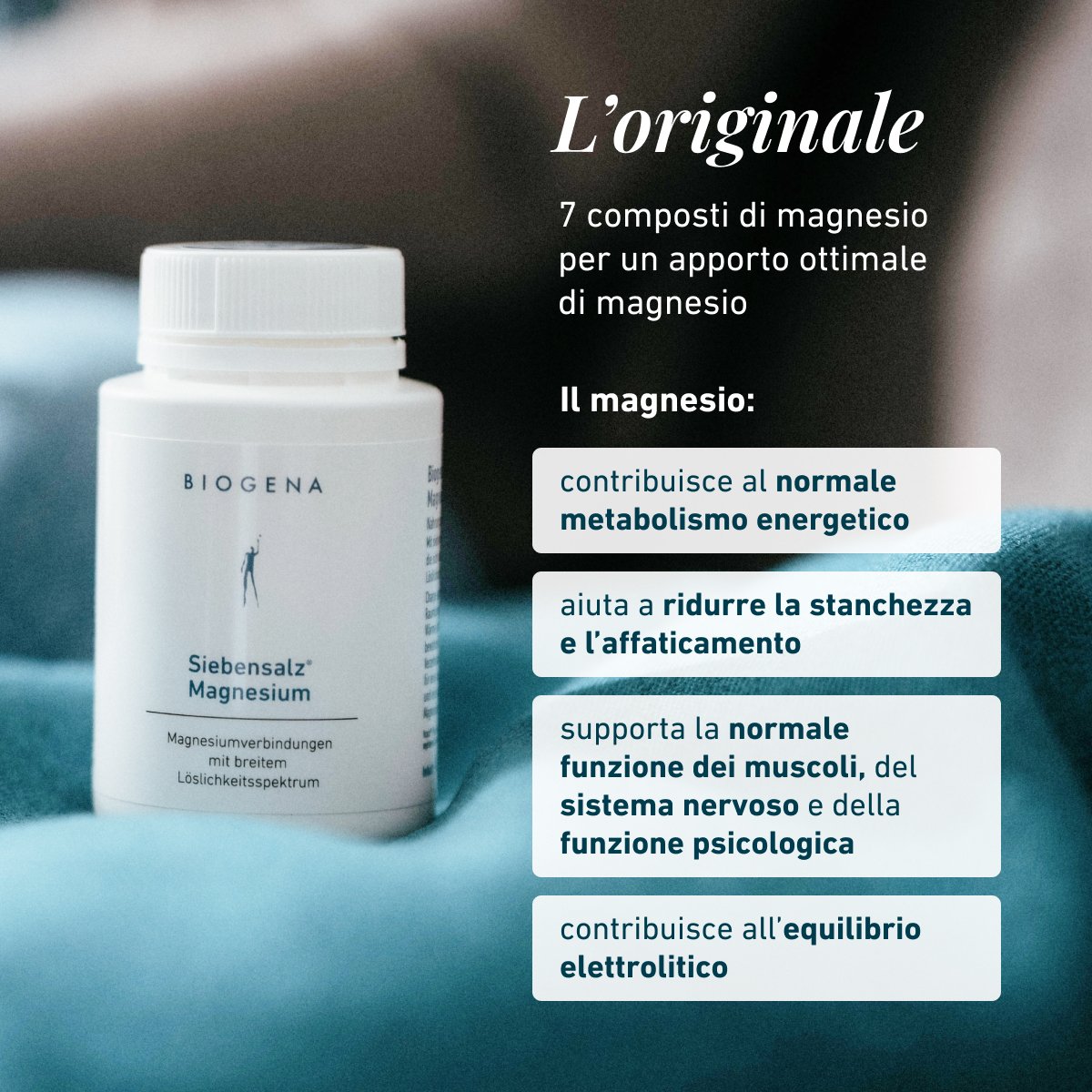 Biogena, Siebensalz® Magnesium, Bottiglia, bianco, Fonte di magnesio con ampio spettro di solubilità