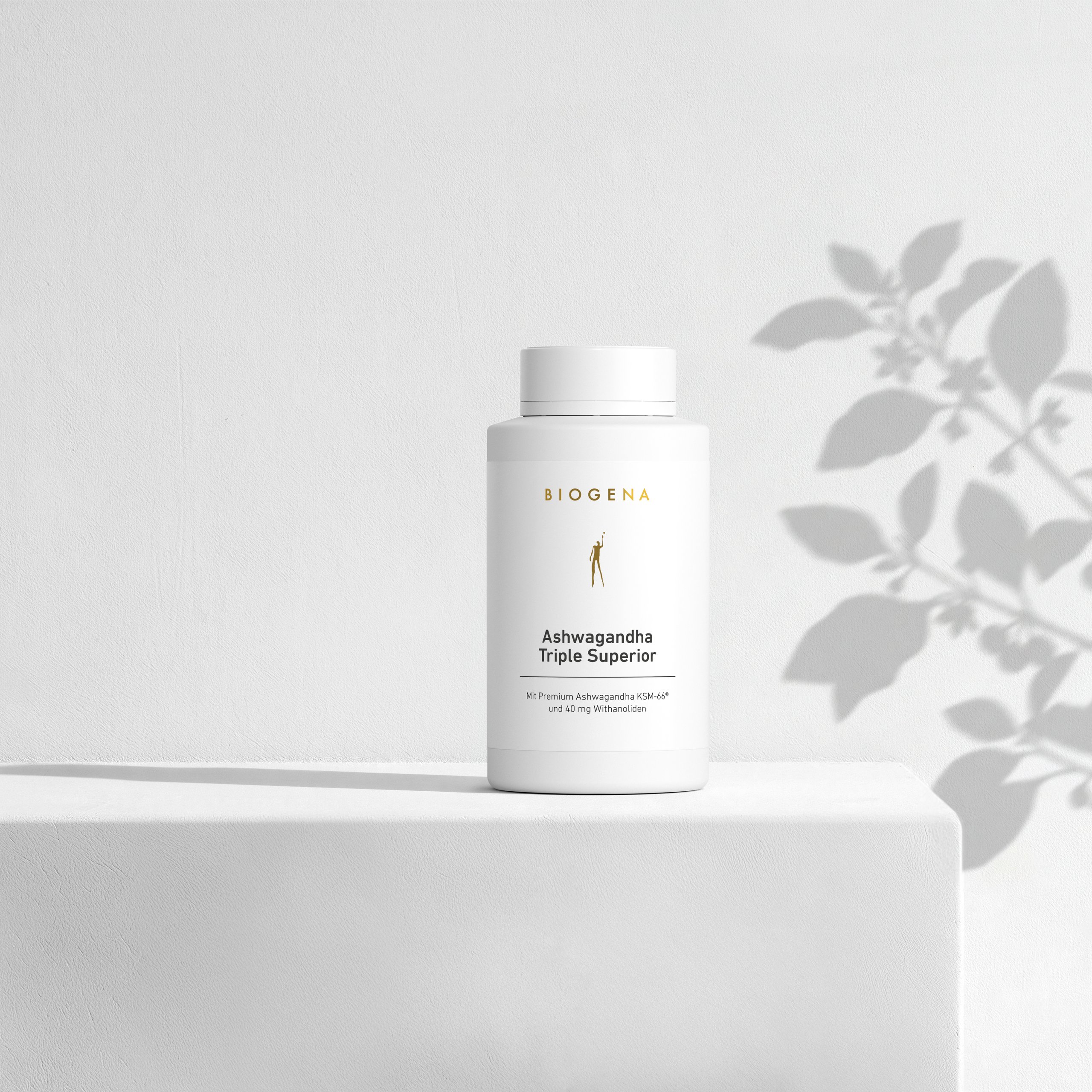 Biogena, Ashwagandha Triple Superior, Bottiglia, bianco, Con Ashwagandha premium KSM-66® e 40 mg di withanolidi