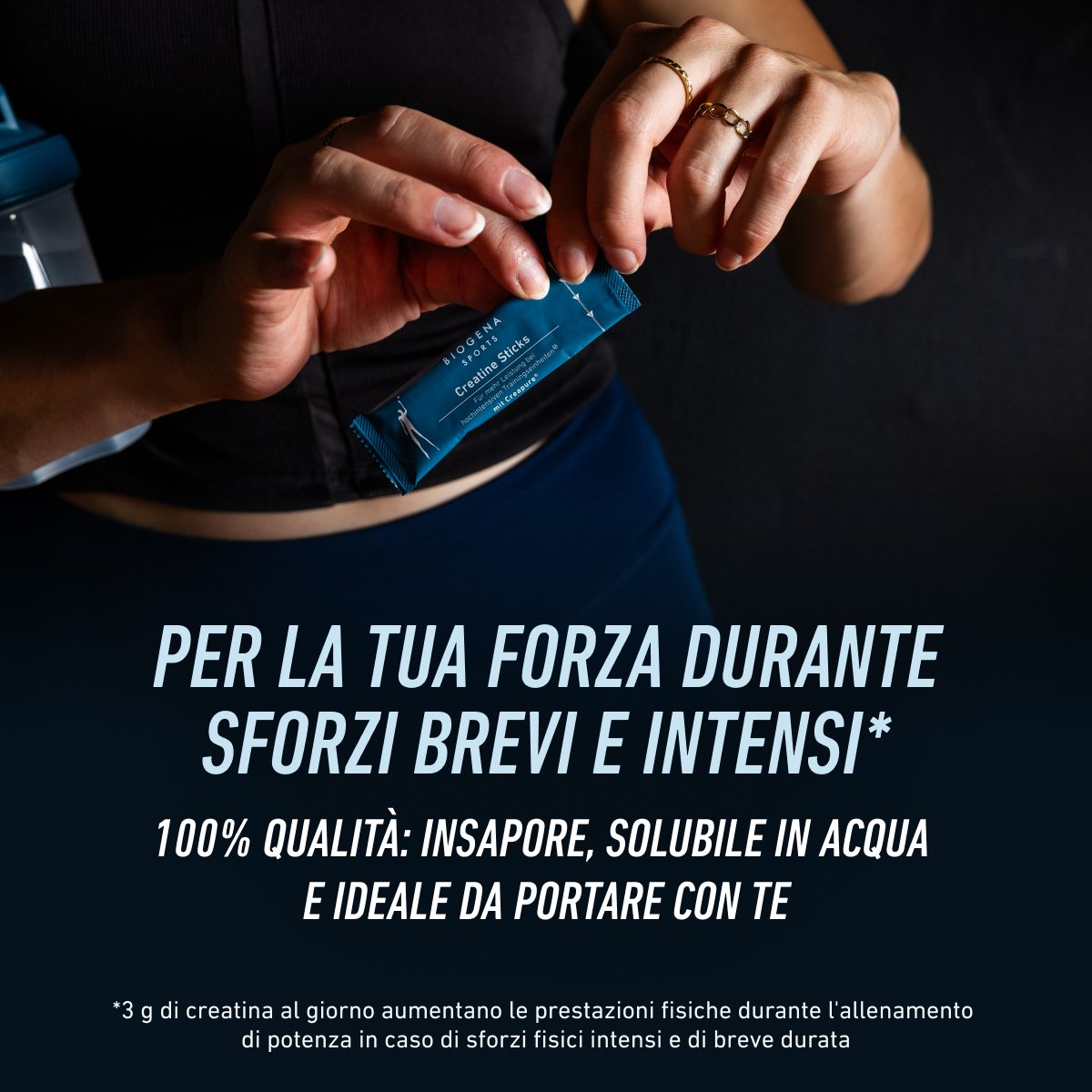 Biogena Sports, Creatine Sticks, Cartone, petrolio, Per maggiori prestazioni durante sessioni di allenamento ad alta intensità; con Creapure®