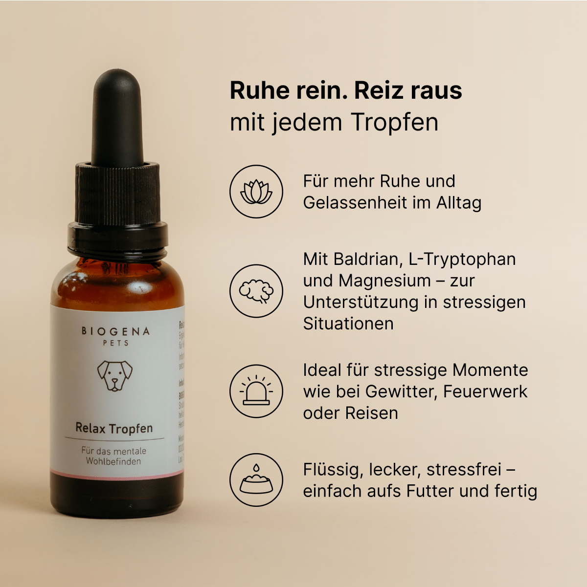 Biogena, Relax Tropfen, Karton, weiss, Für das mentale Wohlbefinden