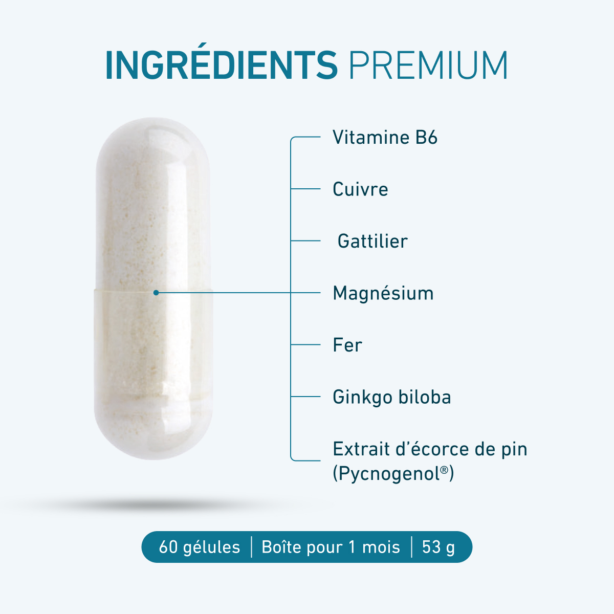 Biogena, NutrIfem P-M-S Formula®, Bouteille, blanc, Préparation premium pour l’équilibre hormonal de la femme®