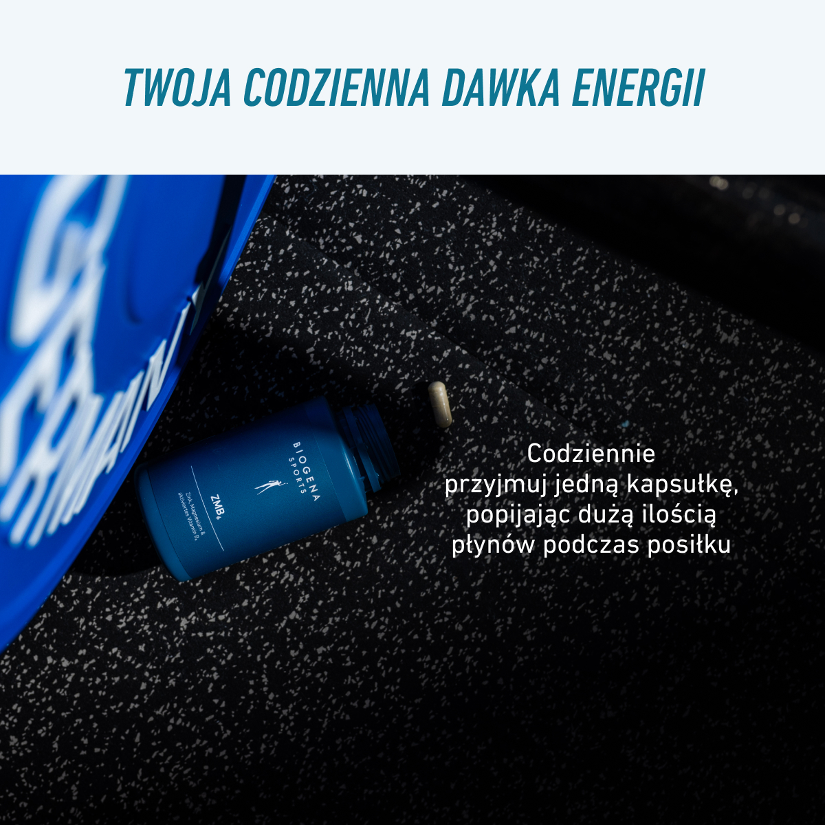 Biogena Sports, ZMB₆, Butelka, petrol, Cynk, Magnez & aktywowana witamina B6
