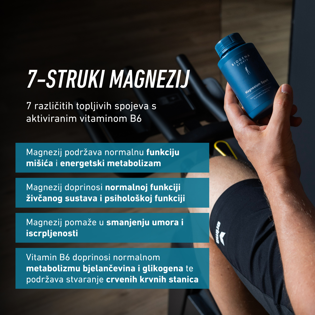 Biogena Sports, Magnesium Sport, Boca, petrol, Magnezij iz 7 spojeva i aktivirani vitamin B6