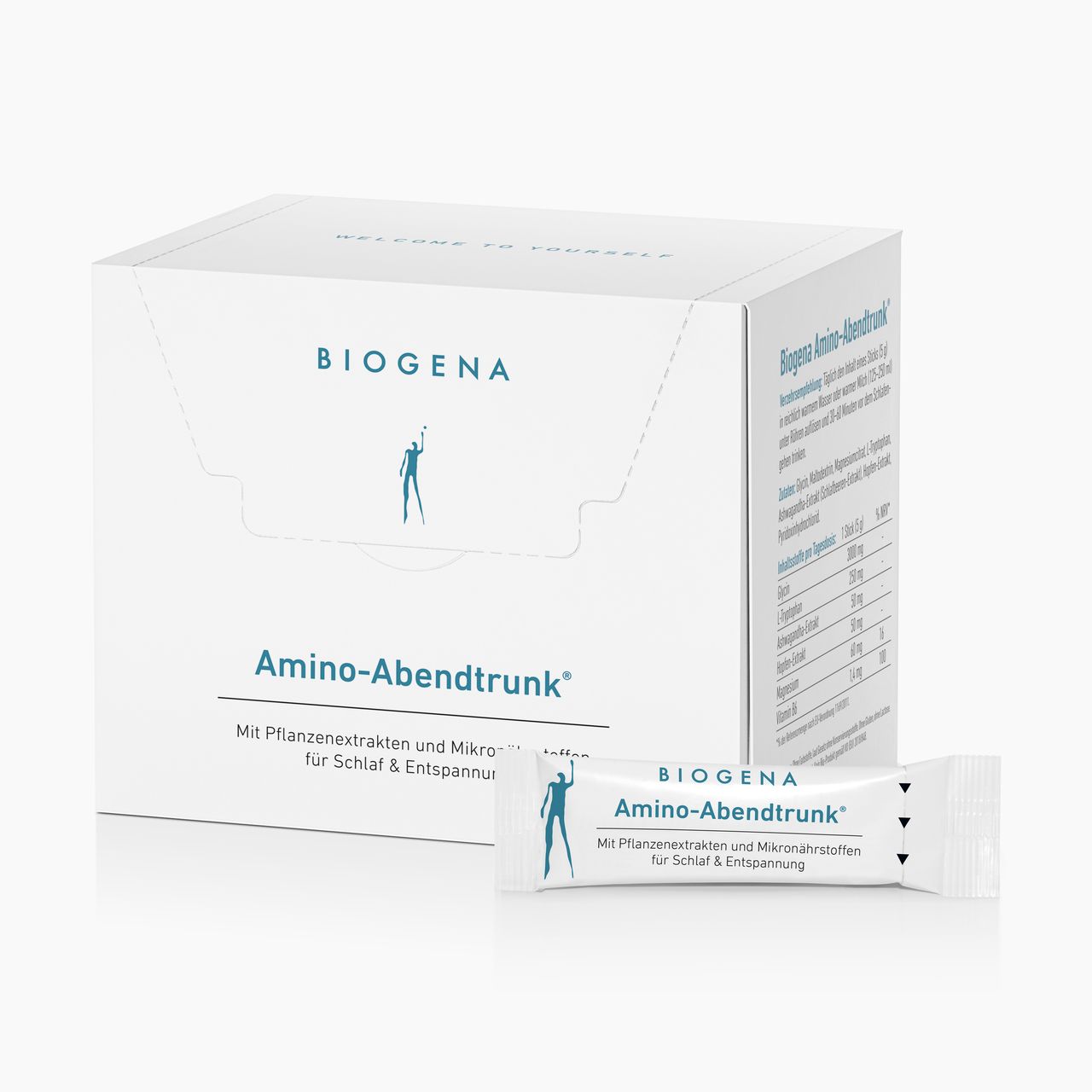 Biogena, Amino-Abendtrunk®, Carton, white, With plant extracts and micronutrients for sleep & relaxation