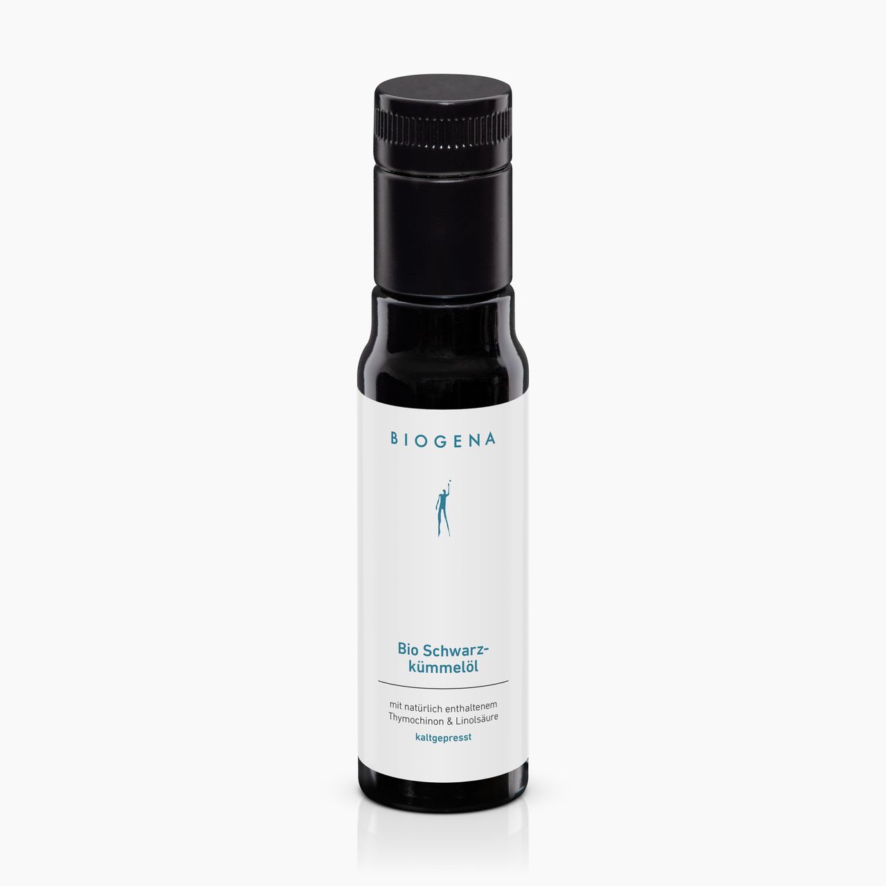 Biogena, Bio Schwarz-kümmelöl, Flasche, weiß, mit natürlich enthaltenem Thymochinon & Linolsäure kaltgepresst