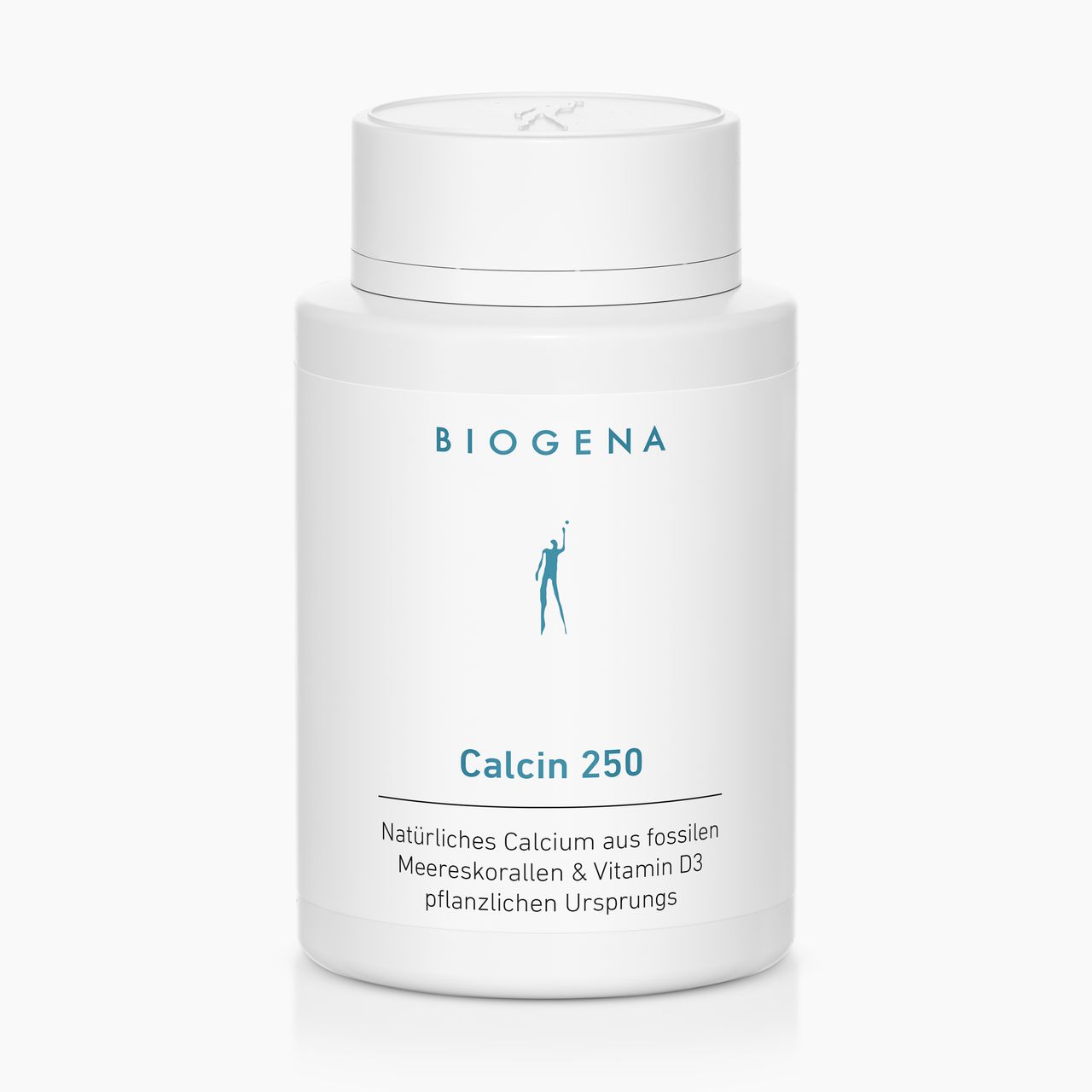 Biogena, Calcin 250, Bottiglia, bianco, Calcio naturale da coralli marini fossili & vitamina D3 di origine vegetale