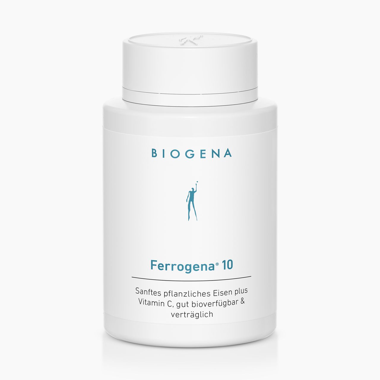Biogena, Ferrogena® 10, Bottle, white, Gentle plant-based iron plus vitamin C, well bioavailable & tolerable
